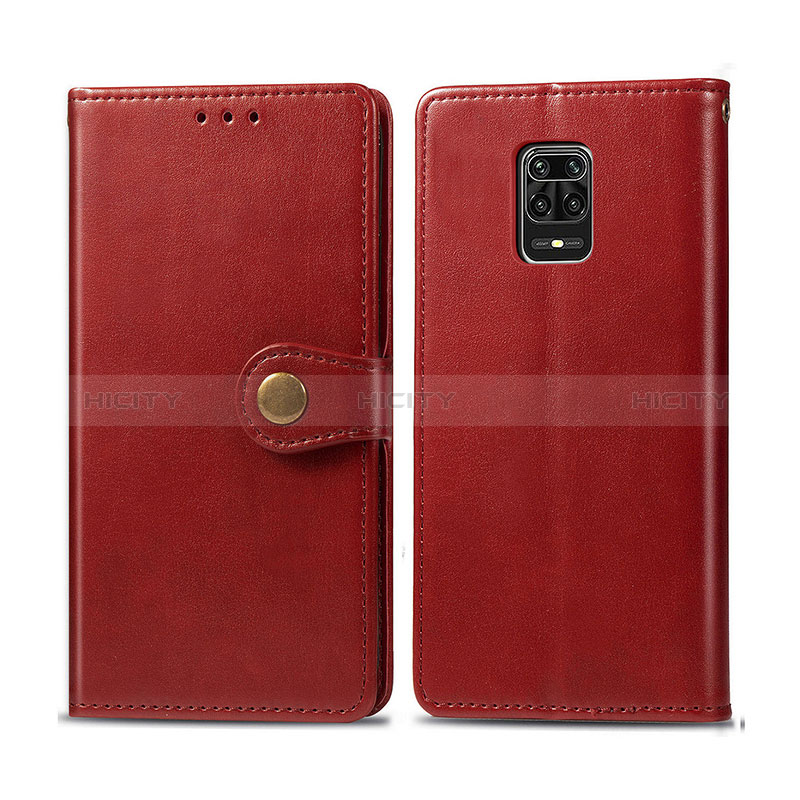 Funda de Cuero Cartera con Soporte Carcasa S05D para Xiaomi Redmi Note 9 Pro Max Rojo