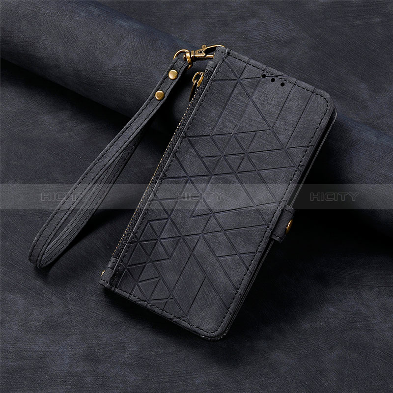 Funda de Cuero Cartera con Soporte Carcasa S06D para Apple iPhone 13 Negro