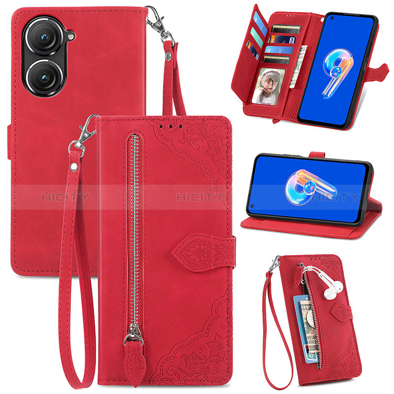 Funda de Cuero Cartera con Soporte Carcasa S06D para Asus Zenfone 9