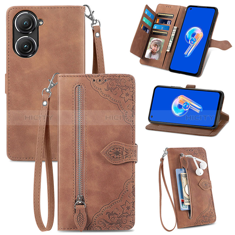 Funda de Cuero Cartera con Soporte Carcasa S06D para Asus Zenfone 9