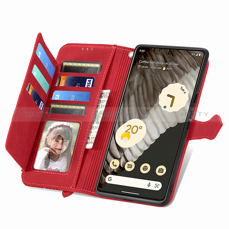 Funda de Cuero Cartera con Soporte Carcasa S06D para Google Pixel 7 Pro 5G