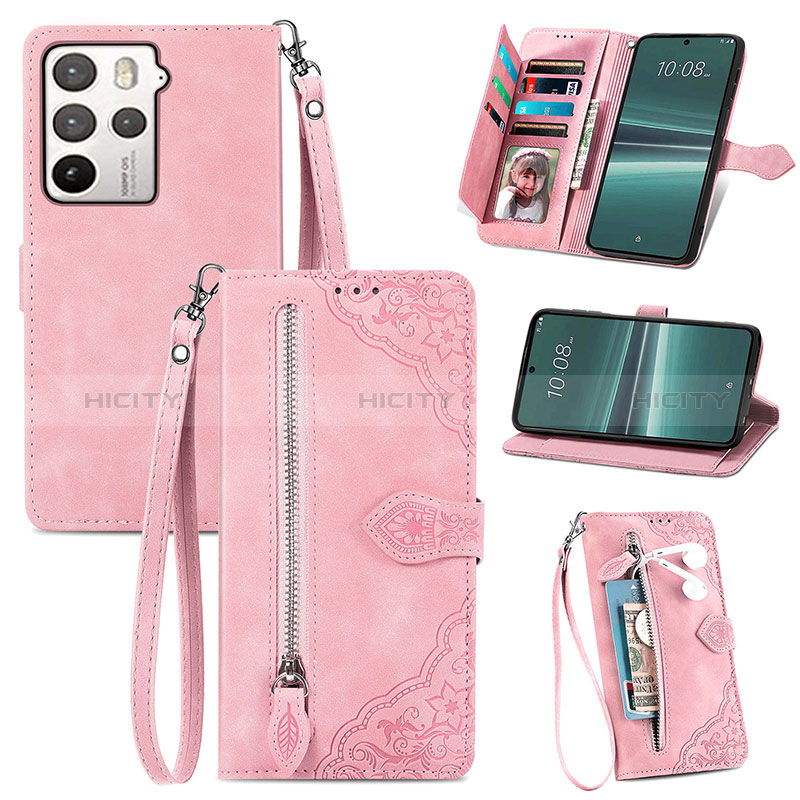 Funda de Cuero Cartera con Soporte Carcasa S06D para HTC U23 Pro 5G