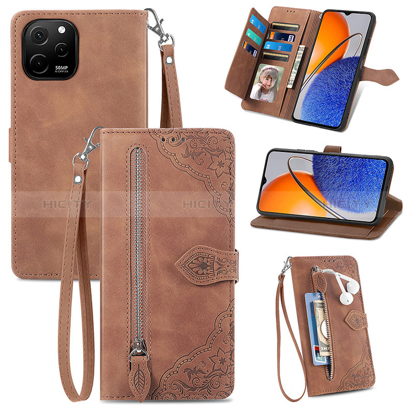 Funda de Cuero Cartera con Soporte Carcasa S06D para Huawei Enjoy 50z