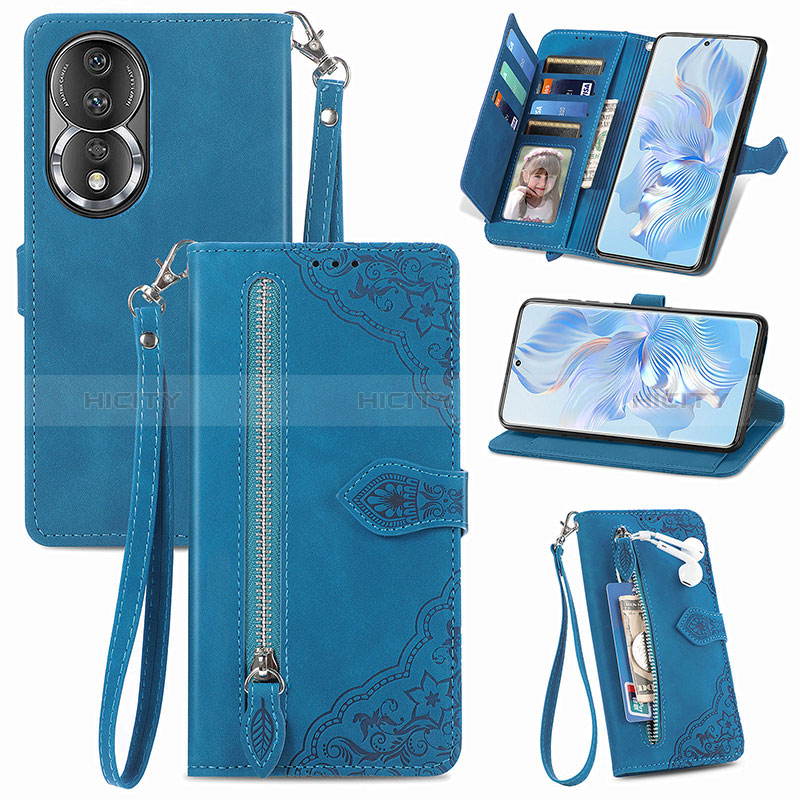 Funda de Cuero Cartera con Soporte Carcasa S06D para Huawei Honor 80 5G