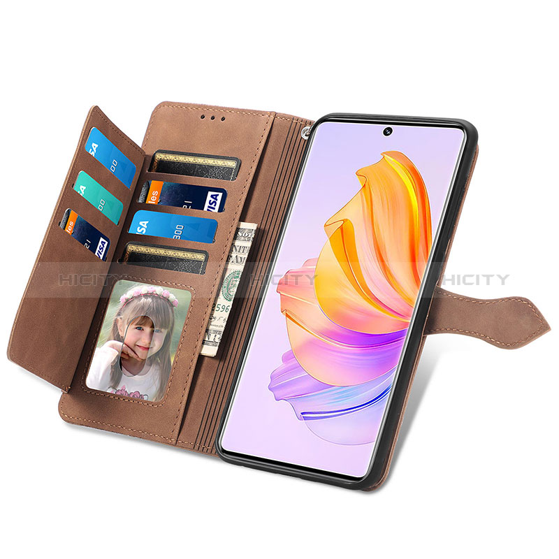 Funda de Cuero Cartera con Soporte Carcasa S06D para Huawei Honor 80 SE 5G