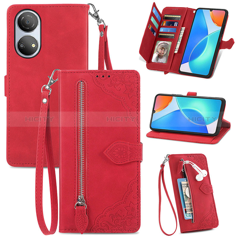 Funda de Cuero Cartera con Soporte Carcasa S06D para Huawei Honor X7