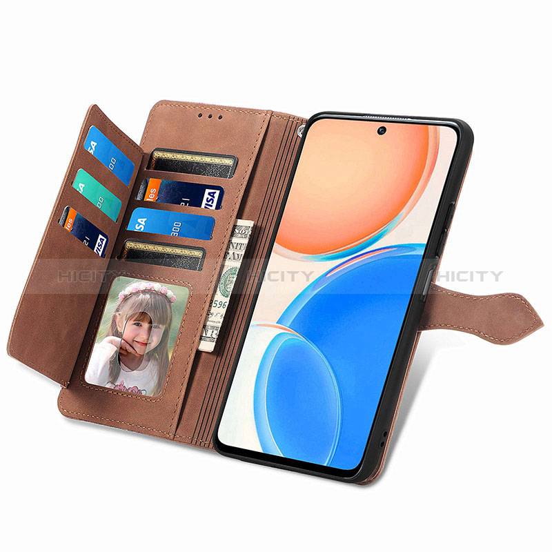 Funda de Cuero Cartera con Soporte Carcasa S06D para Huawei Honor X8 4G