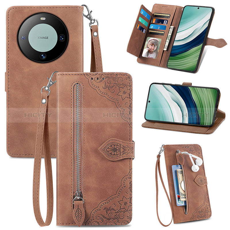 Funda de Cuero Cartera con Soporte Carcasa S06D para Huawei Mate 60