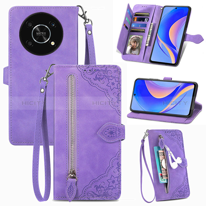 Funda de Cuero Cartera con Soporte Carcasa S06D para Huawei Nova Y90