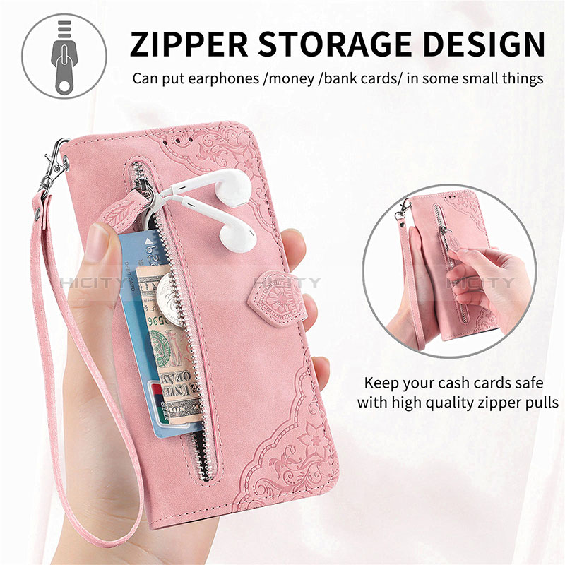 Funda de Cuero Cartera con Soporte Carcasa S06D para Motorola Moto Edge 40 Neo 5G