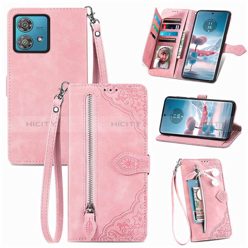 Funda de Cuero Cartera con Soporte Carcasa S06D para Motorola Moto Edge 40 Neo 5G