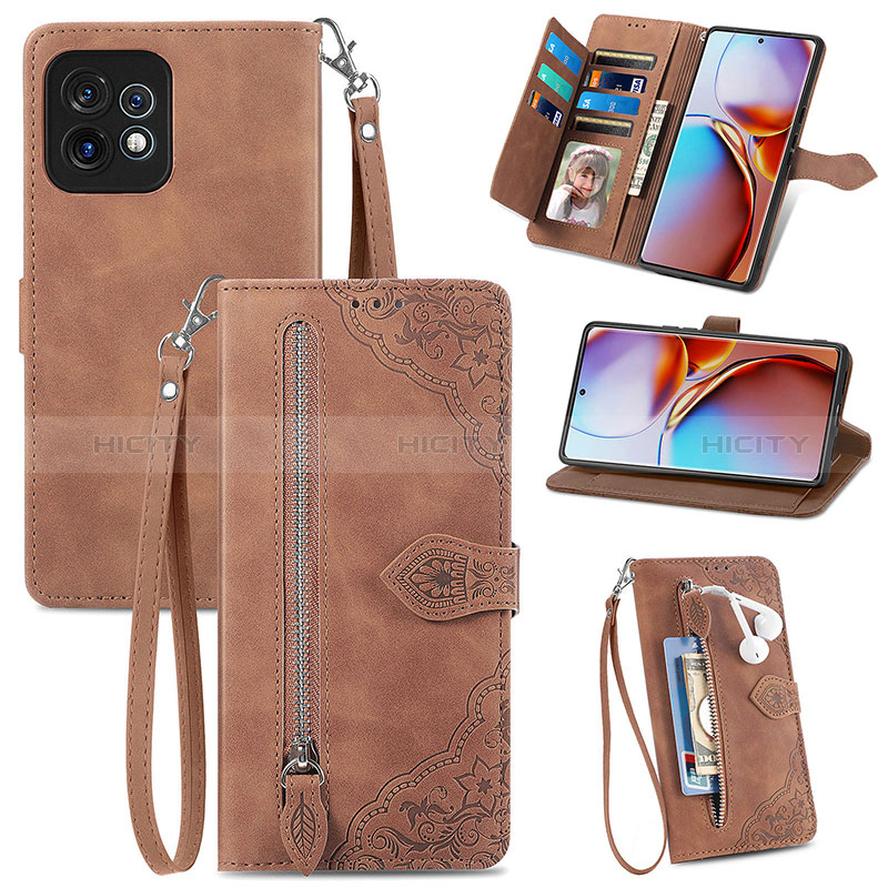 Funda de Cuero Cartera con Soporte Carcasa S06D para Motorola Moto Edge 40 Pro 5G