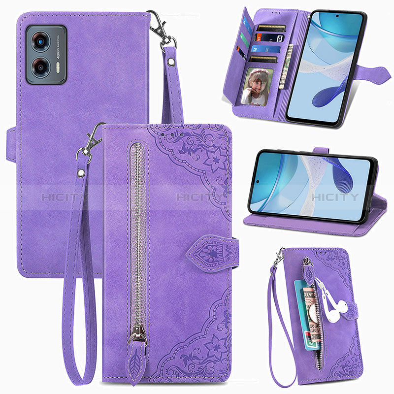 Funda de Cuero Cartera con Soporte Carcasa S06D para Motorola Moto G 5G (2023)