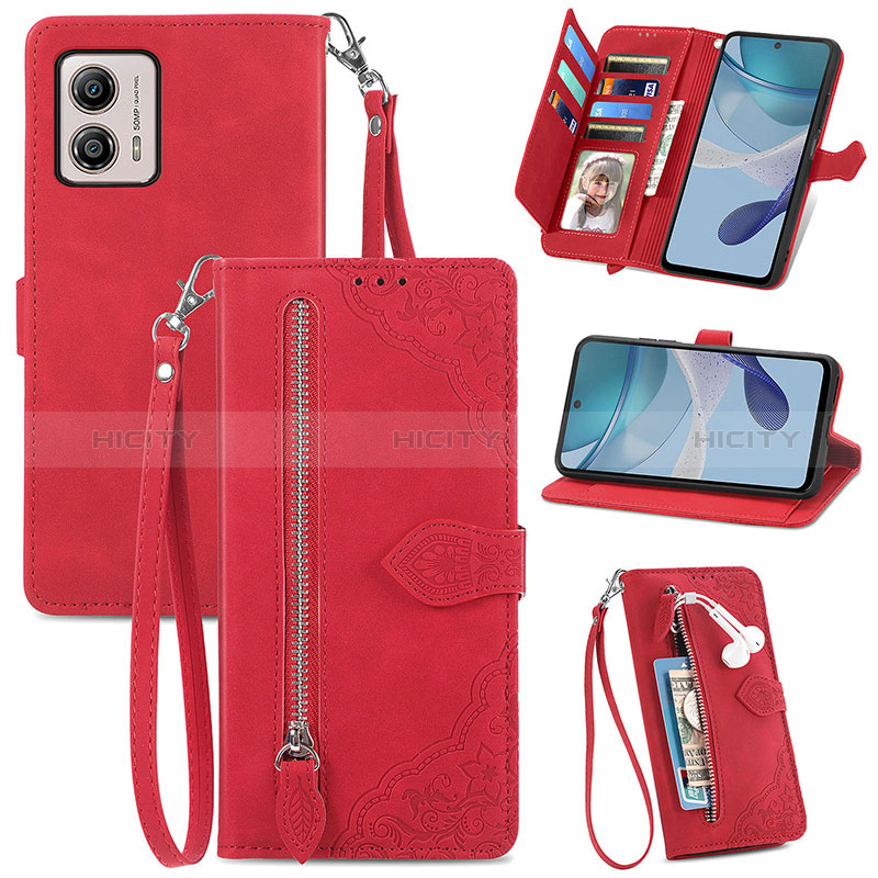 Funda de Cuero Cartera con Soporte Carcasa S06D para Motorola Moto G53y 5G