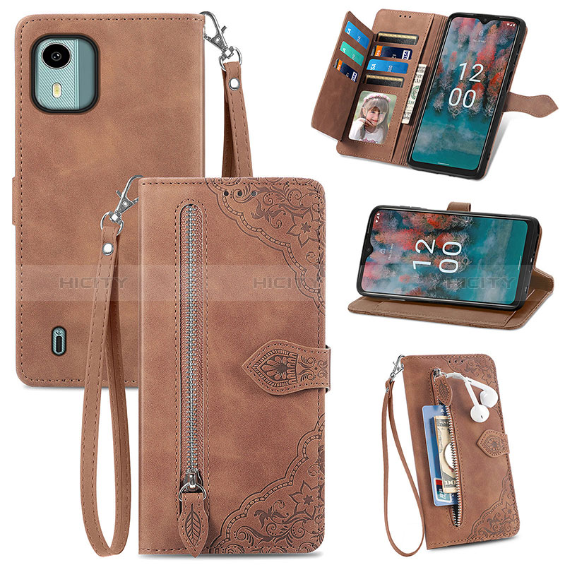 Funda de Cuero Cartera con Soporte Carcasa S06D para Nokia C12