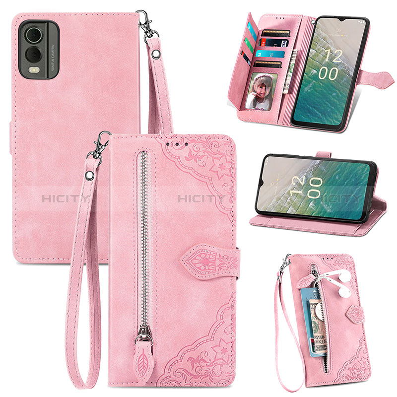 Funda de Cuero Cartera con Soporte Carcasa S06D para Nokia C32