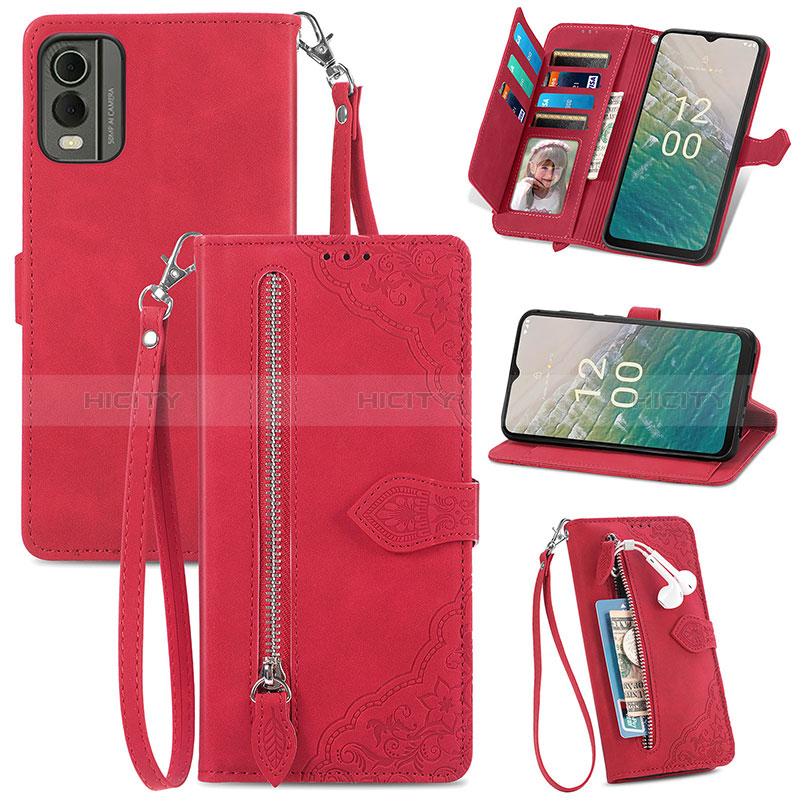 Funda de Cuero Cartera con Soporte Carcasa S06D para Nokia C32