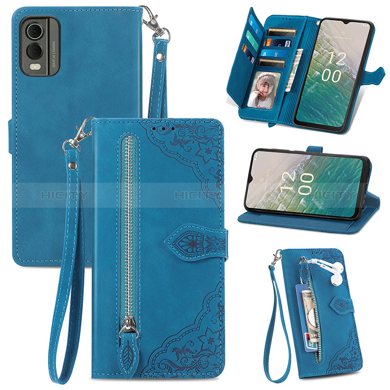 Funda de Cuero Cartera con Soporte Carcasa S06D para Nokia C32