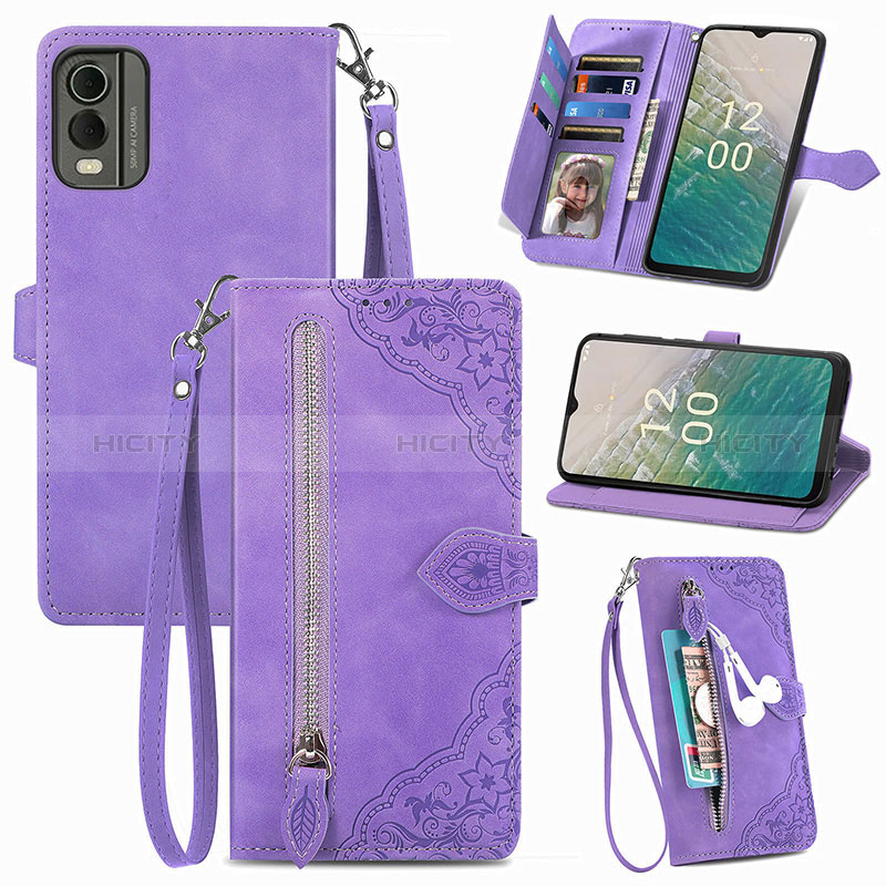 Funda de Cuero Cartera con Soporte Carcasa S06D para Nokia C32