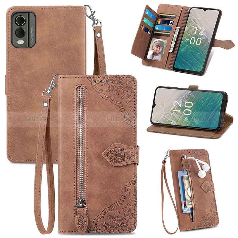 Funda de Cuero Cartera con Soporte Carcasa S06D para Nokia C32