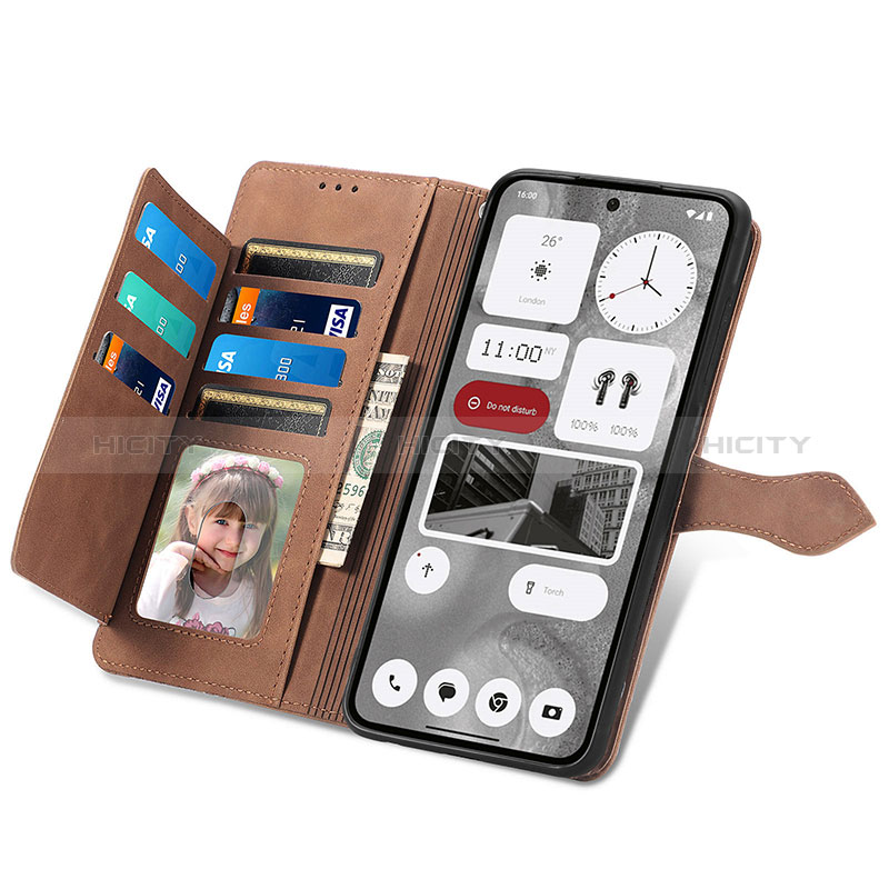 Funda de Cuero Cartera con Soporte Carcasa S06D para Nothing Phone 2