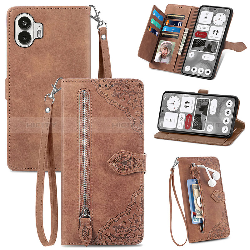 Funda de Cuero Cartera con Soporte Carcasa S06D para Nothing Phone 2