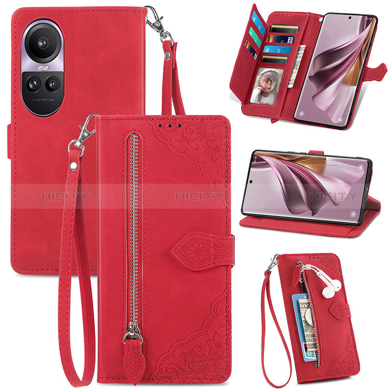 Funda de Cuero Cartera con Soporte Carcasa S06D para Oppo Reno10 5G