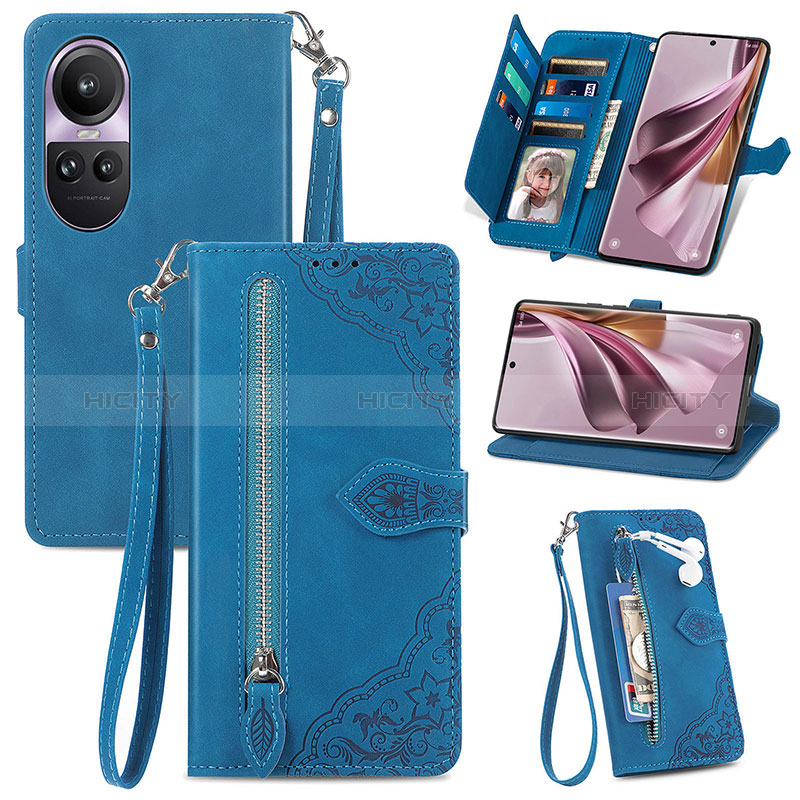 Funda de Cuero Cartera con Soporte Carcasa S06D para Oppo Reno10 5G