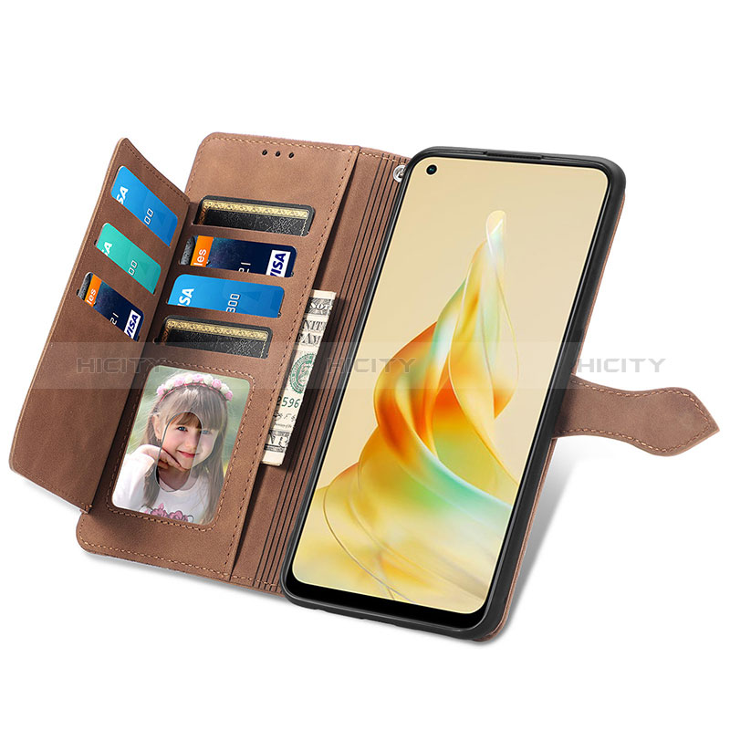 Funda de Cuero Cartera con Soporte Carcasa S06D para Oppo Reno8 T 4G