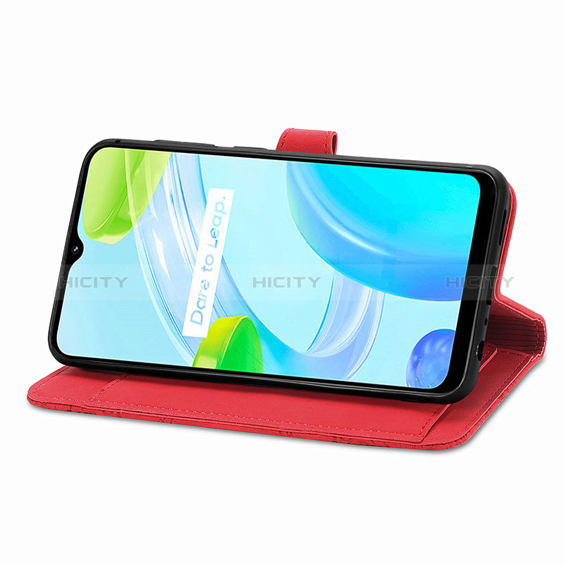 Funda de Cuero Cartera con Soporte Carcasa S06D para Realme C30