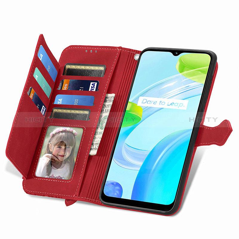 Funda de Cuero Cartera con Soporte Carcasa S06D para Realme C30s