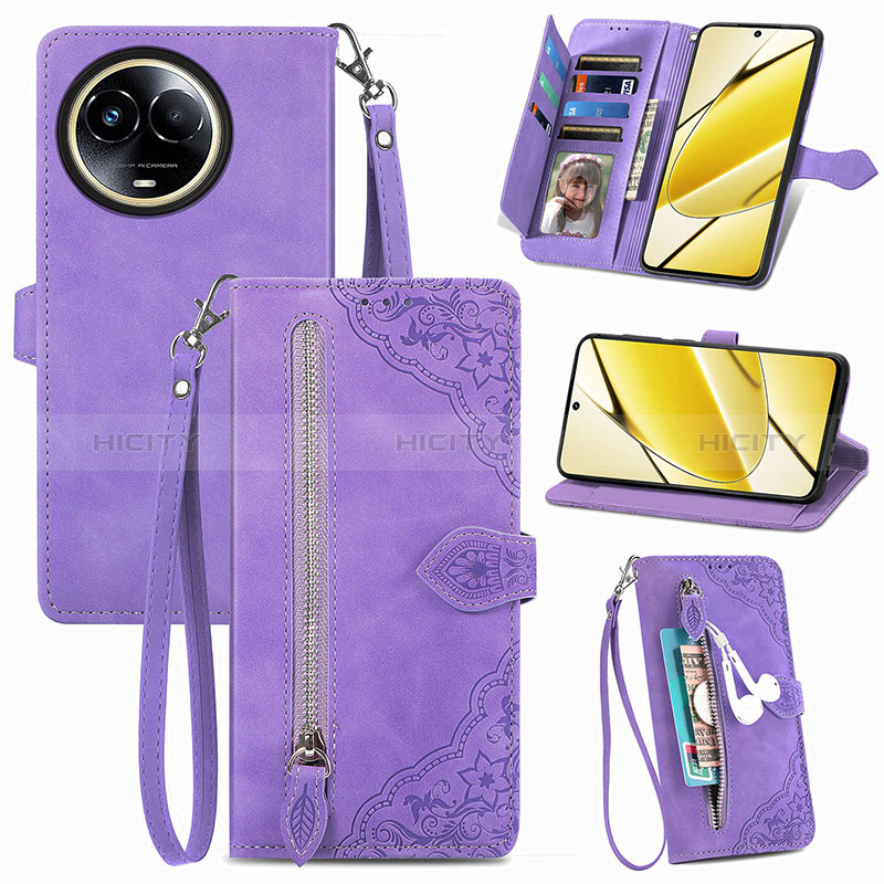 Funda de Cuero Cartera con Soporte Carcasa S06D para Realme V50s 5G