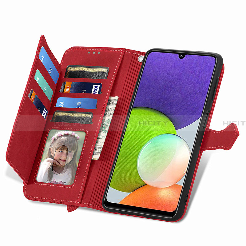 Funda de Cuero Cartera con Soporte Carcasa S06D para Samsung Galaxy A22 4G