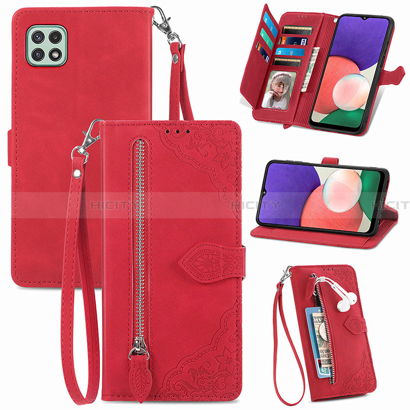 Funda de Cuero Cartera con Soporte Carcasa S06D para Samsung Galaxy A22 5G