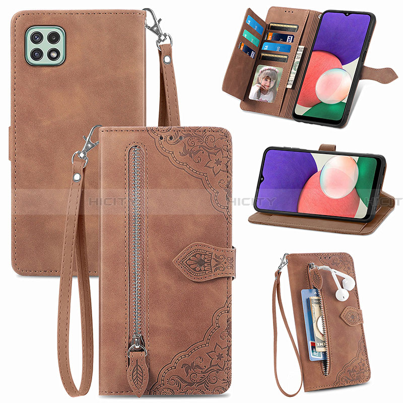 Funda de Cuero Cartera con Soporte Carcasa S06D para Samsung Galaxy A22 5G