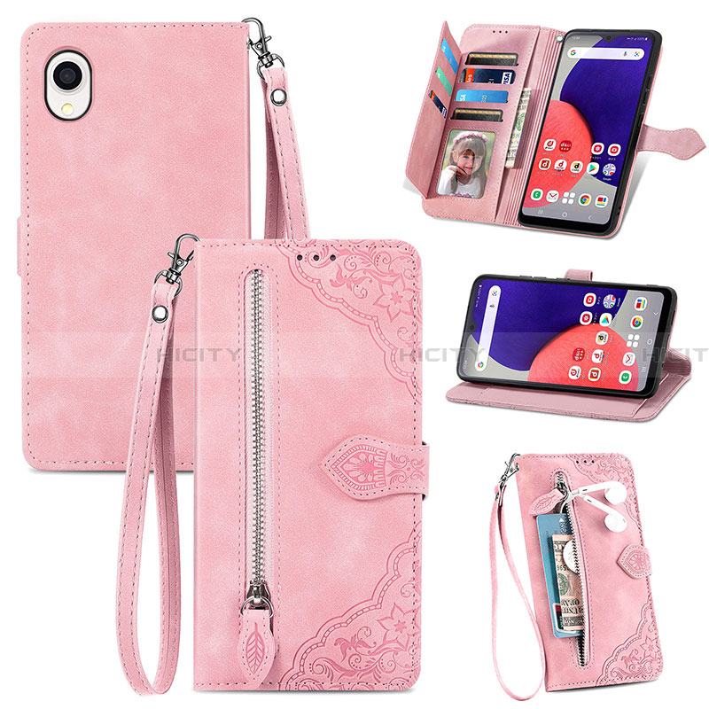 Funda de Cuero Cartera con Soporte Carcasa S06D para Samsung Galaxy A22 5G SC-56B