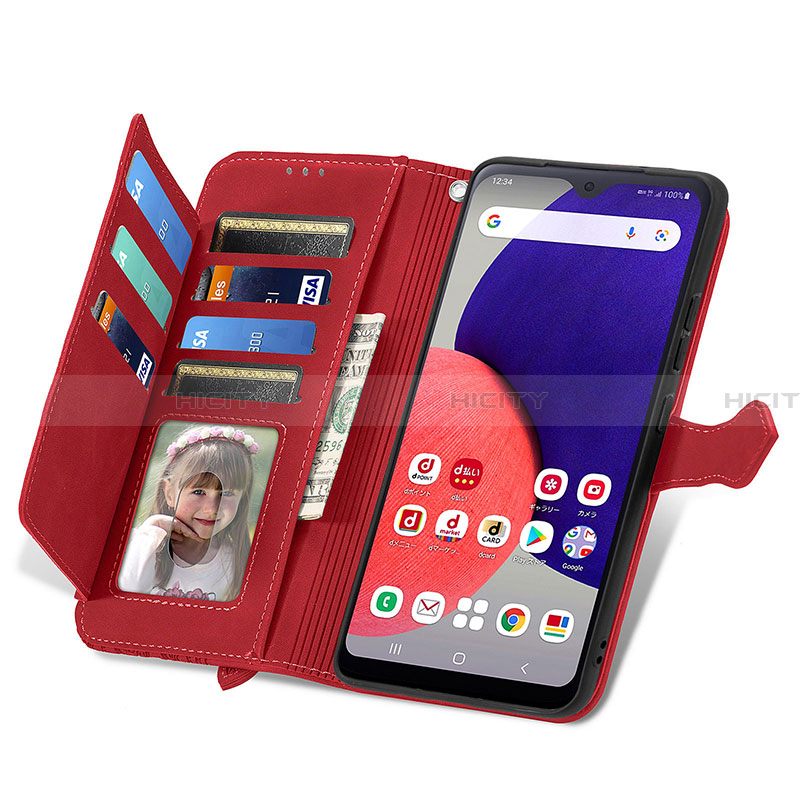 Funda de Cuero Cartera con Soporte Carcasa S06D para Samsung Galaxy A22 5G SC-56B