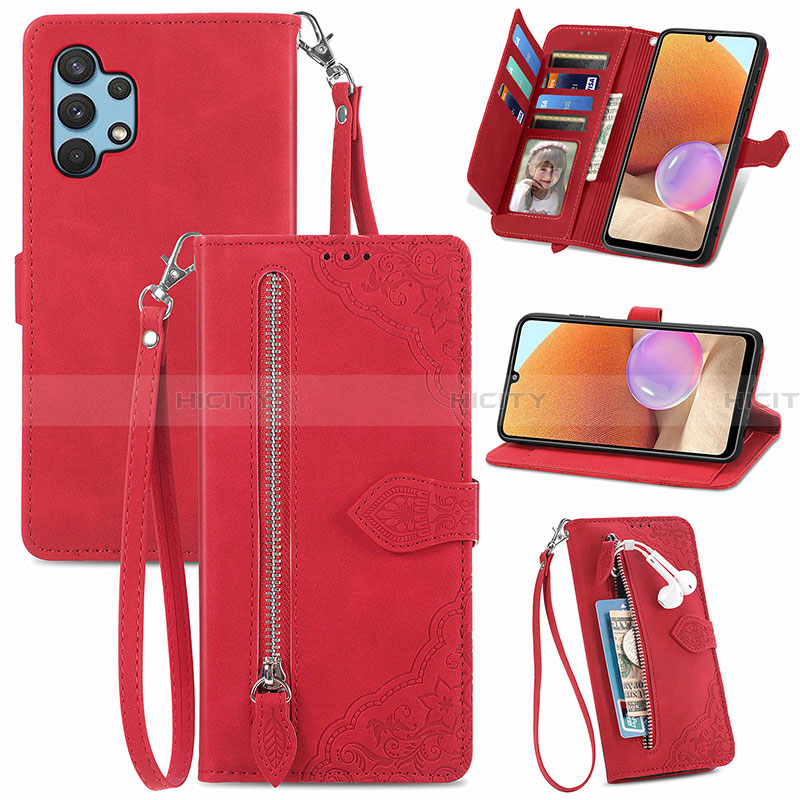 Funda de Cuero Cartera con Soporte Carcasa S06D para Samsung Galaxy A32 5G