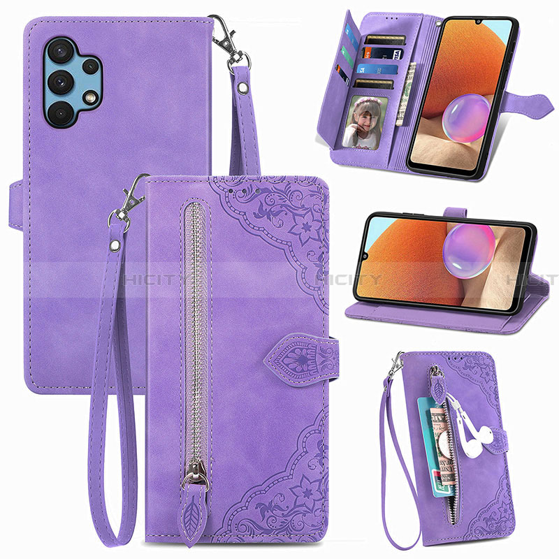 Funda de Cuero Cartera con Soporte Carcasa S06D para Samsung Galaxy A32 5G