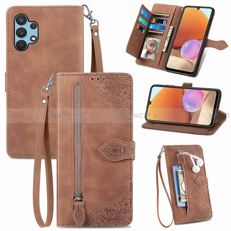 Funda de Cuero Cartera con Soporte Carcasa S06D para Samsung Galaxy A32 5G