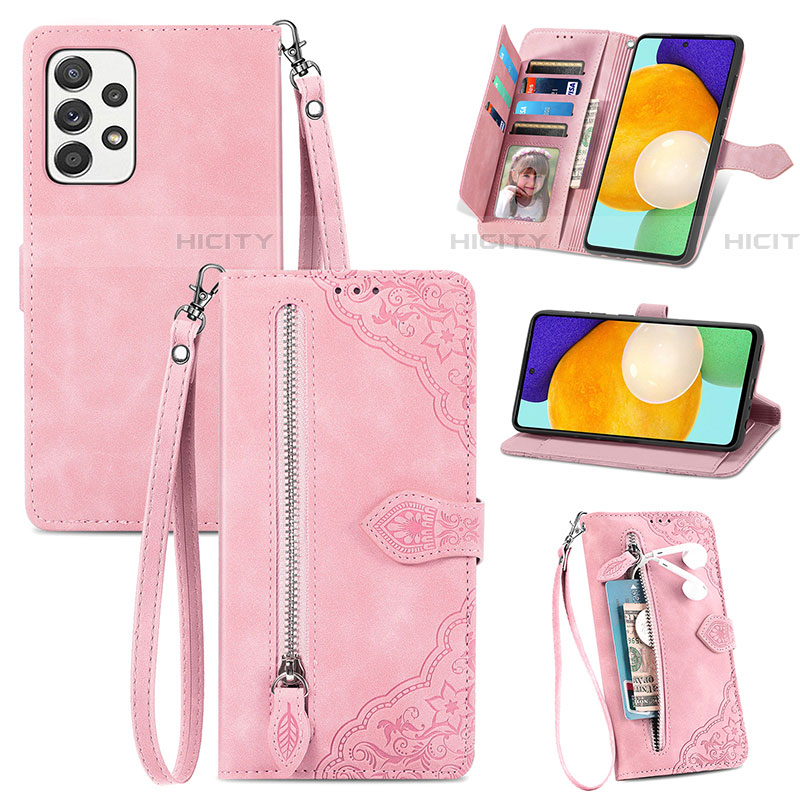 Funda de Cuero Cartera con Soporte Carcasa S06D para Samsung Galaxy A52 5G