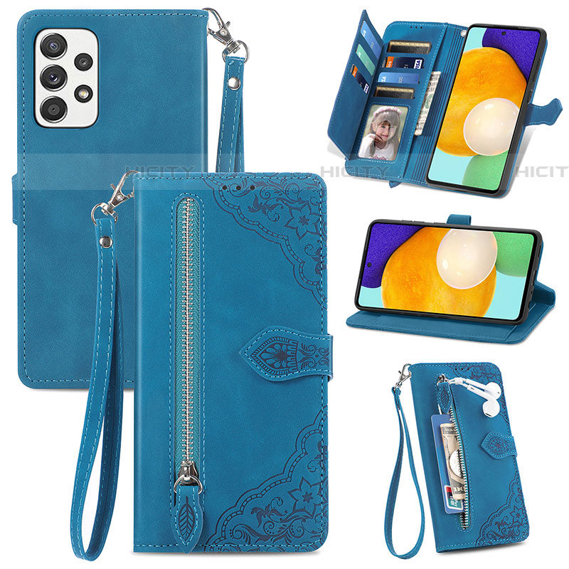 Funda de Cuero Cartera con Soporte Carcasa S06D para Samsung Galaxy A52 5G