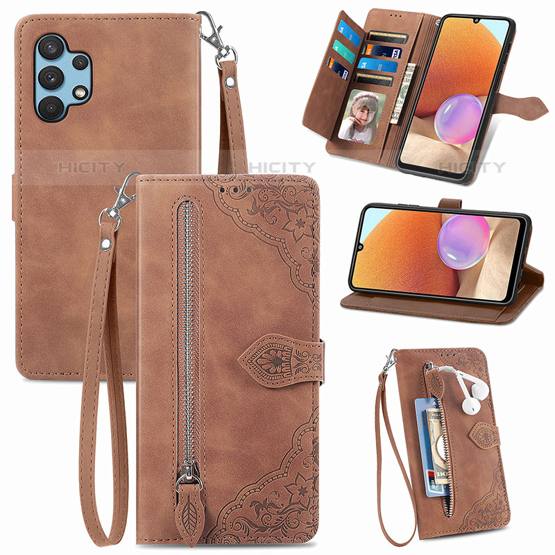 Funda de Cuero Cartera con Soporte Carcasa S06D para Samsung Galaxy M32 5G