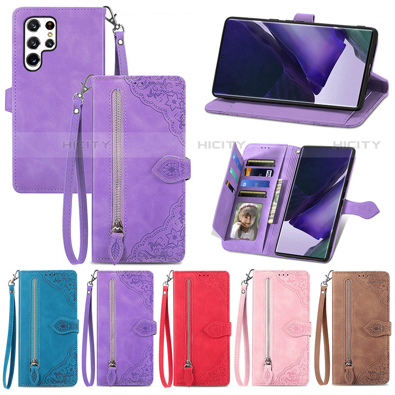 Funda de Cuero Cartera con Soporte Carcasa S06D para Samsung Galaxy S23 Ultra 5G