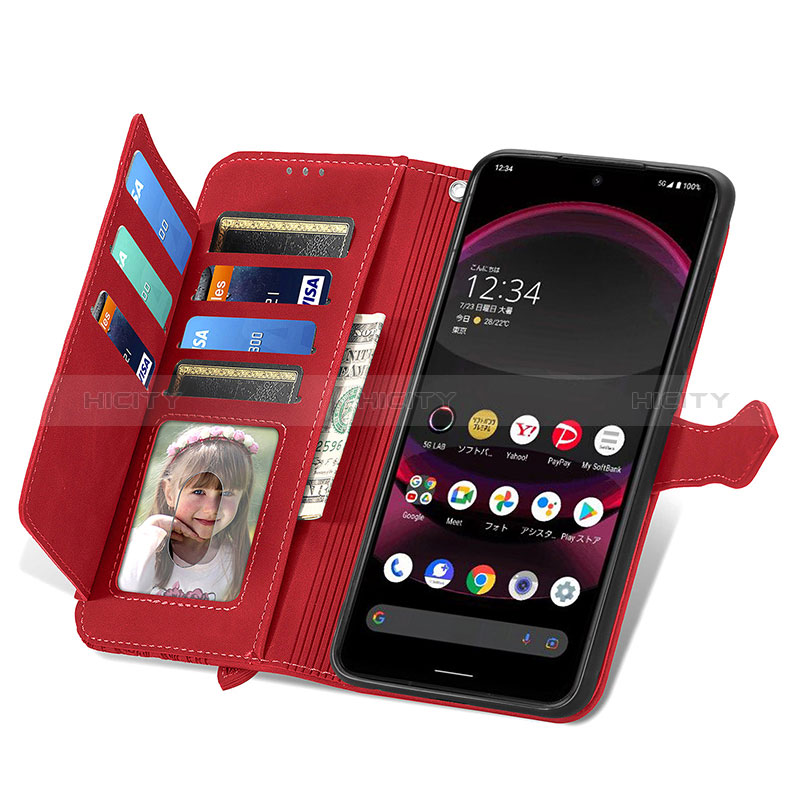 Funda de Cuero Cartera con Soporte Carcasa S06D para Sharp Aquos R8 Pro