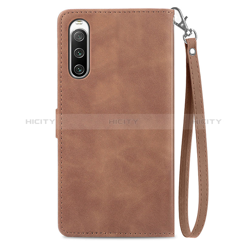 Funda de Cuero Cartera con Soporte Carcasa S06D para Sony Xperia 10 IV Marron