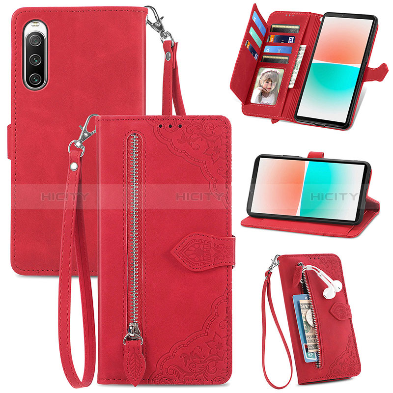 Funda de Cuero Cartera con Soporte Carcasa S06D para Sony Xperia 10 V