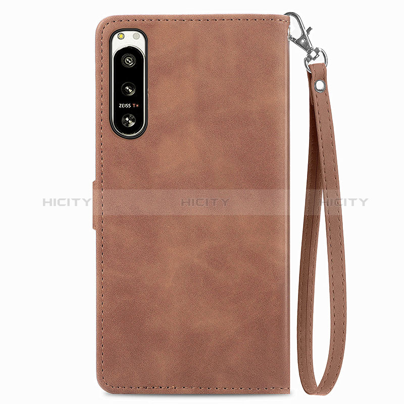 Funda de Cuero Cartera con Soporte Carcasa S06D para Sony Xperia 5 IV Marron