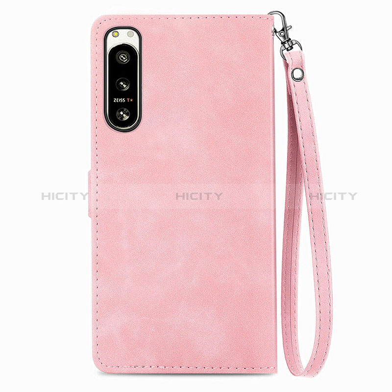 Funda de Cuero Cartera con Soporte Carcasa S06D para Sony Xperia 5 IV Rosa