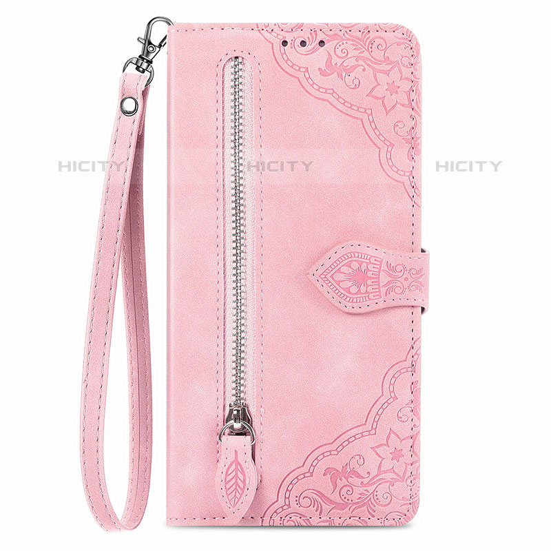 Funda de Cuero Cartera con Soporte Carcasa S06D para Vivo iQOO Z6x Rosa